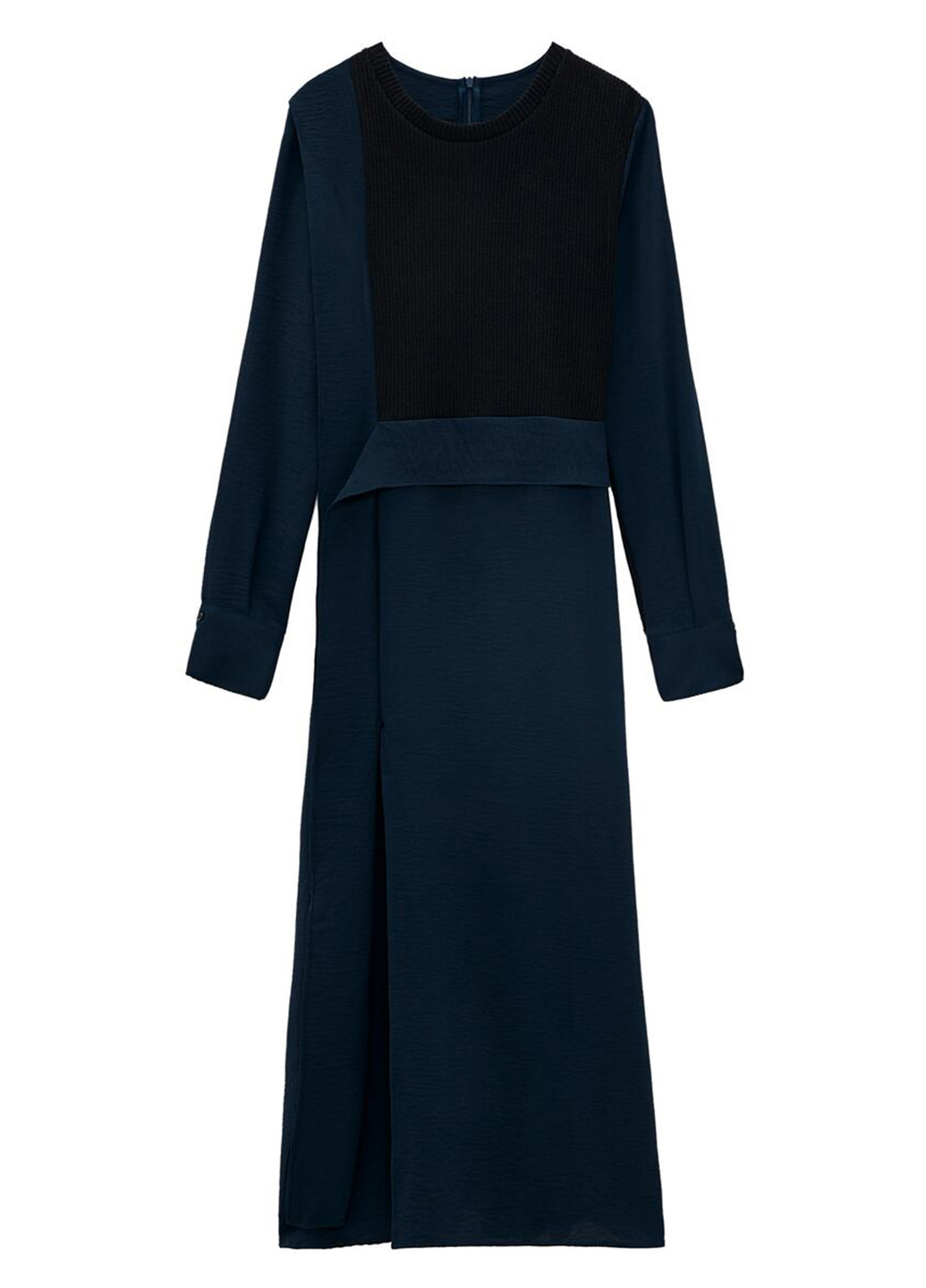 Темно-бирюзовое кэжуал платье клеш Zara однотонное