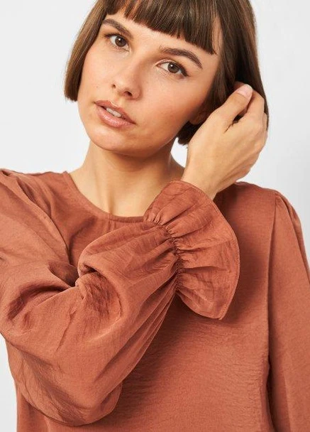 Коричневая блуза демисезон Stradivarius