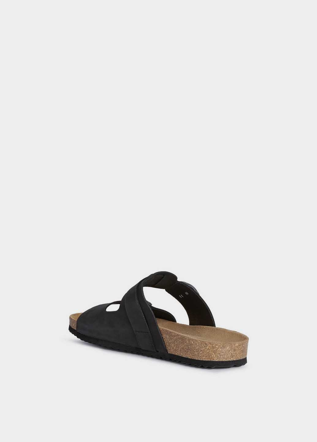 Черные кэжуал шлепанцы Geox