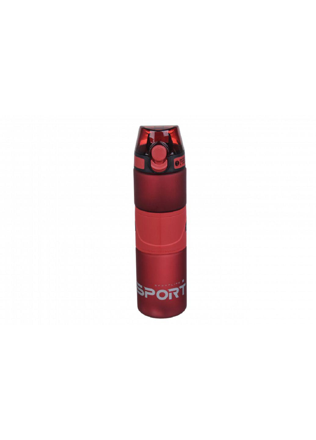 Пляшка спортивна пластикова Soft-touch 700 мл червона (67-2076) No Brand темно-червона