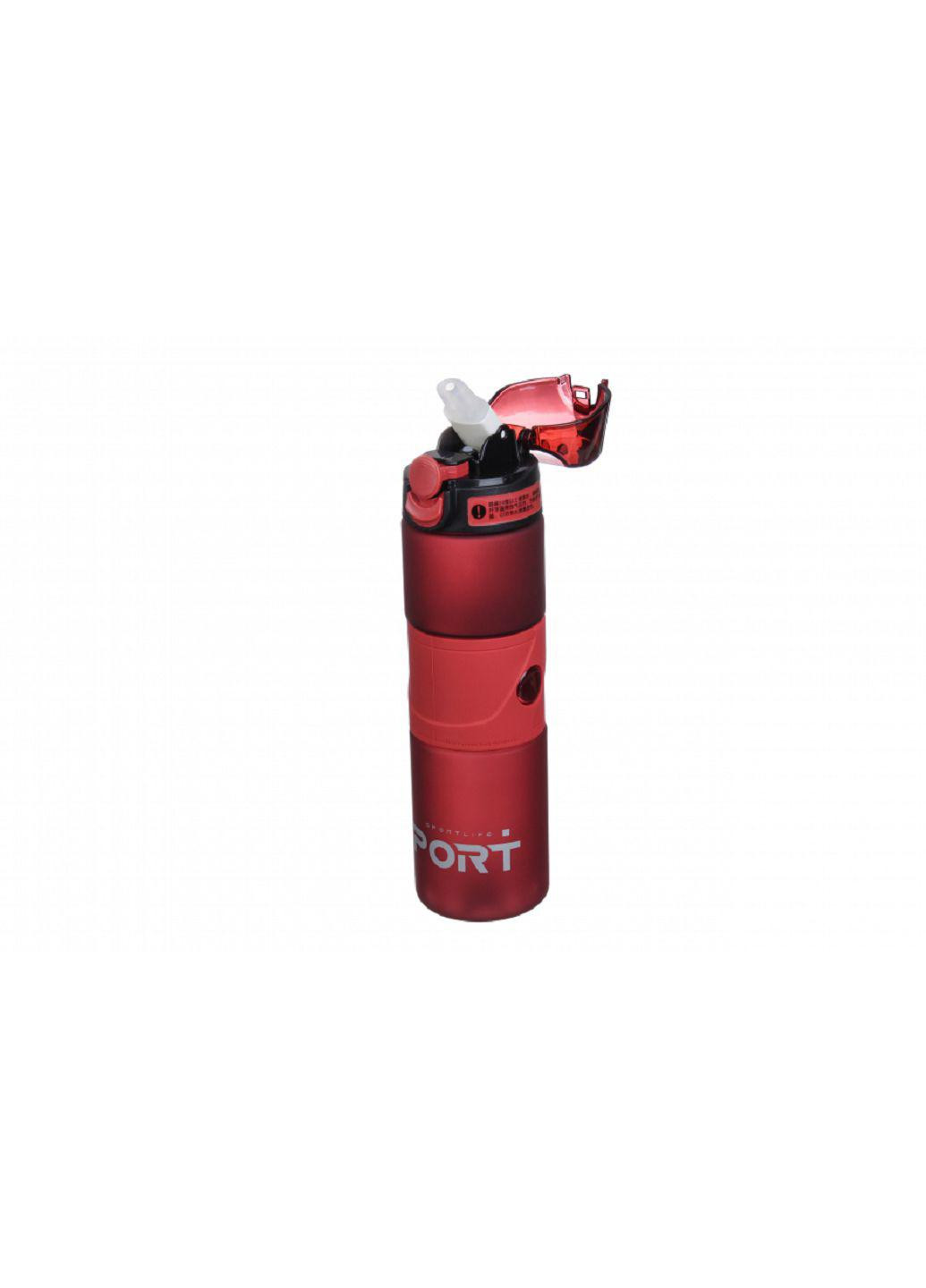 Бутылка спортивная пластиковая Soft-touch 700 мл красная (67-2076) No Brand тёмно-красная