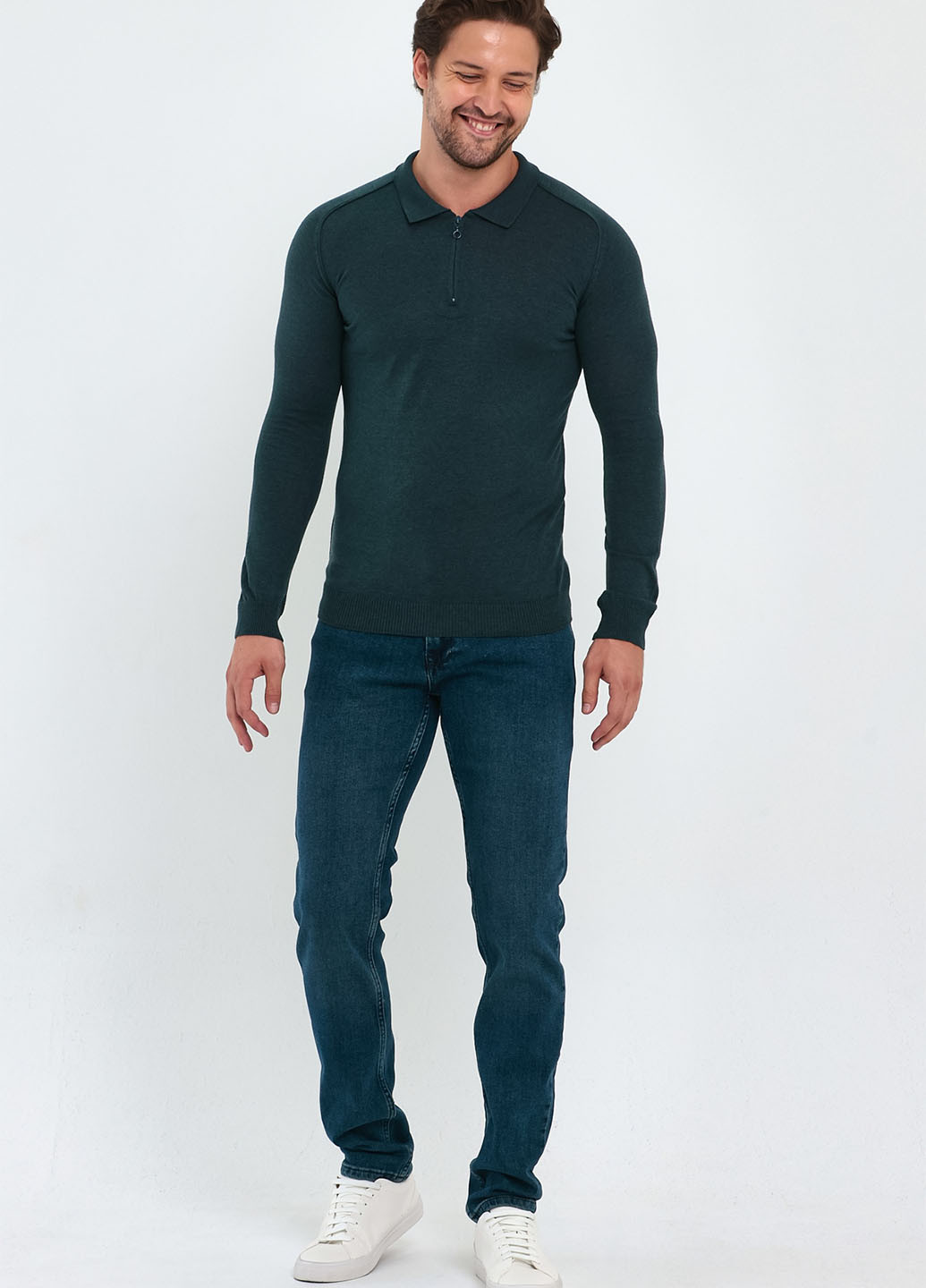 Темно-зеленый демисезонный свитер джемпер Trend Collection