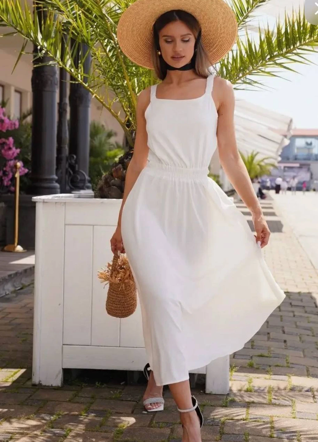 Білий кежуал сукня з відкритою спиною Fashion однотонна