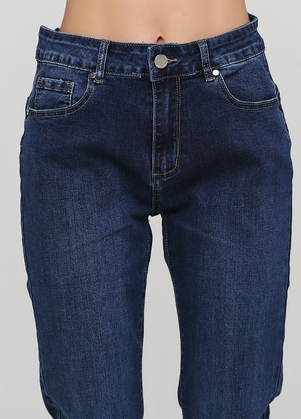 Синие демисезонные зауженные джинсы Made in Italy