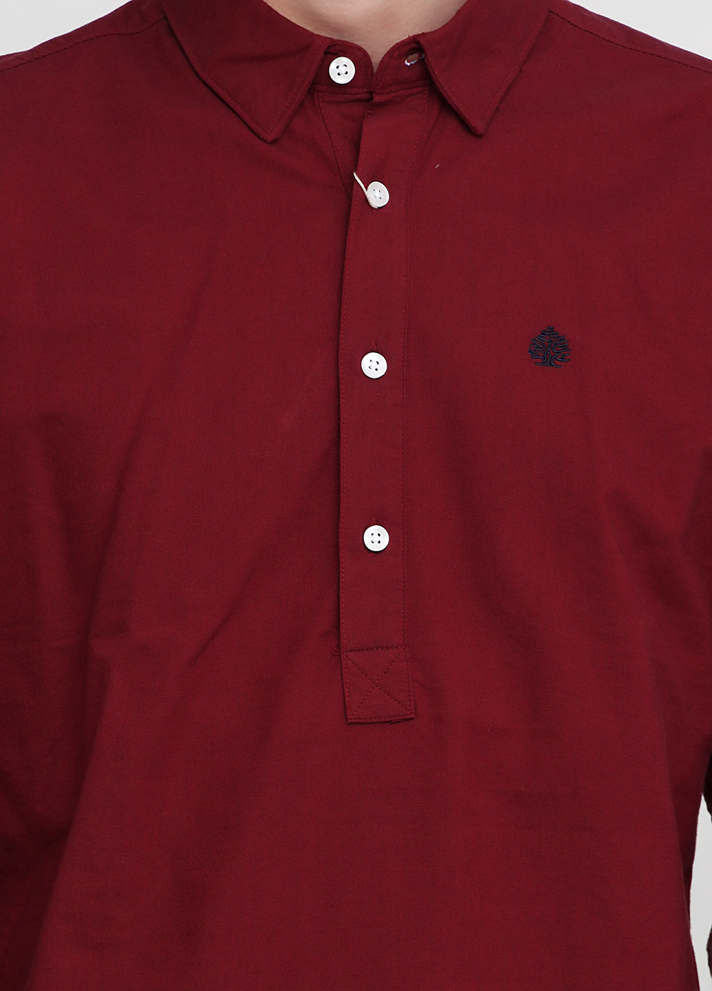 Бордовая кэжуал рубашка однотонная Springfield с длинным рукавом