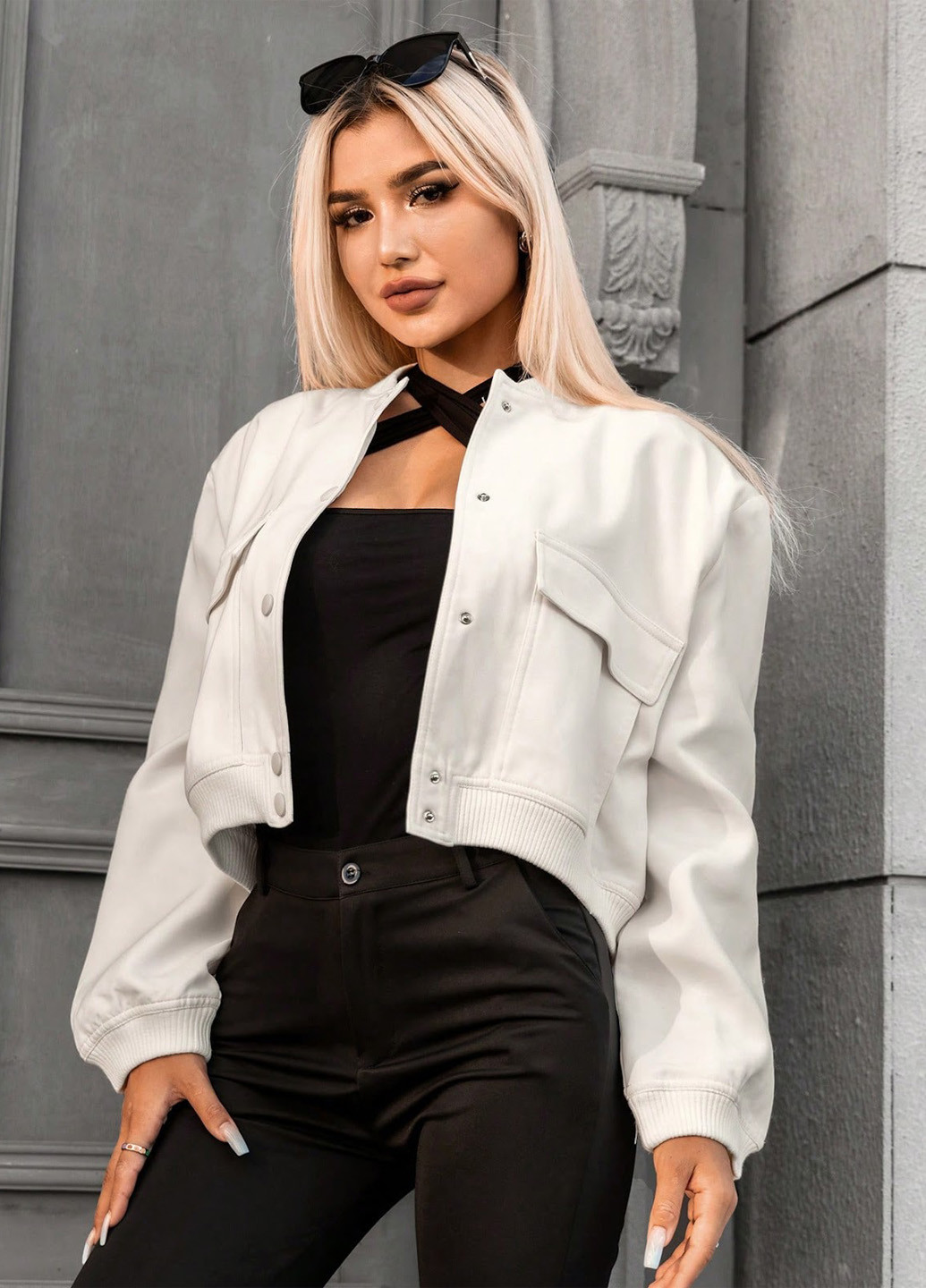 Бомбер SHEIN на кнопках (330764131)