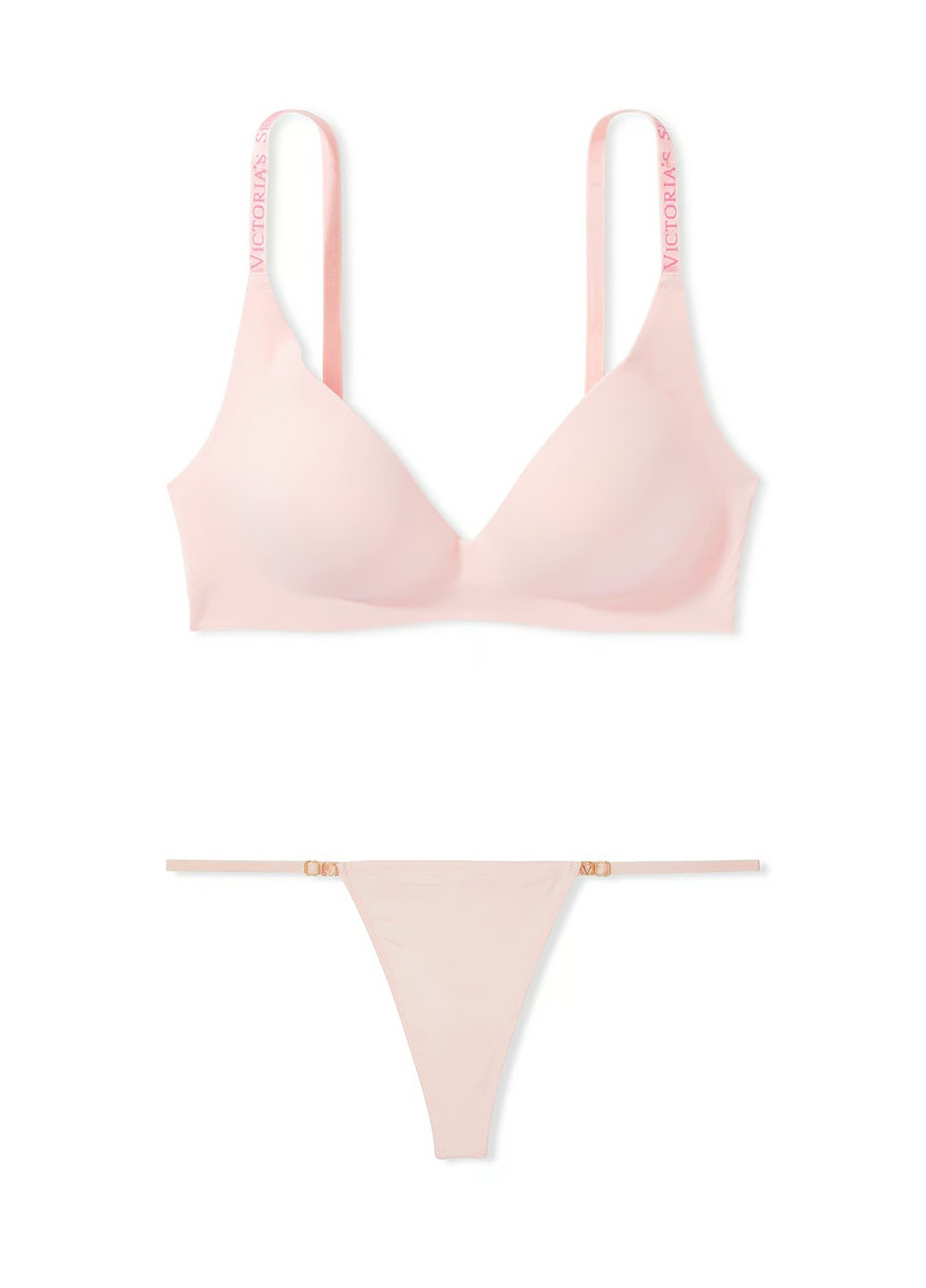 Розовый демисезонный комплект (бюстгальтер, трусики) Victoria's Secret