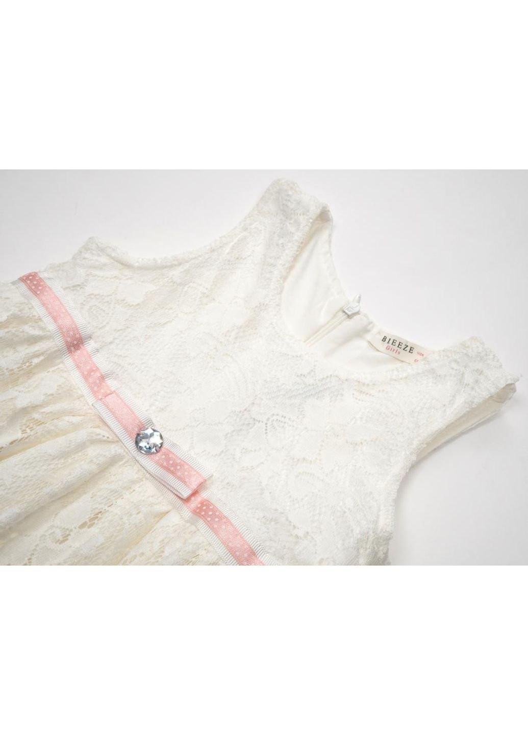 Комбинированное платье туника кружевное (12952-80g-cream) Breeze (251326670)