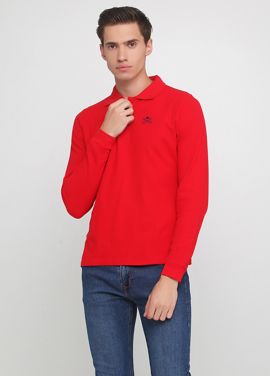 Красная футболка-поло для мужчин Polo Club с логотипом