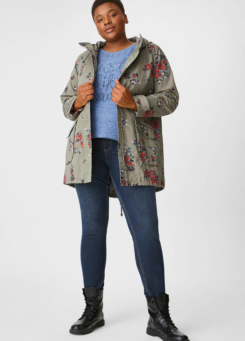 Темно-синие демисезонные джеггинсы C&A