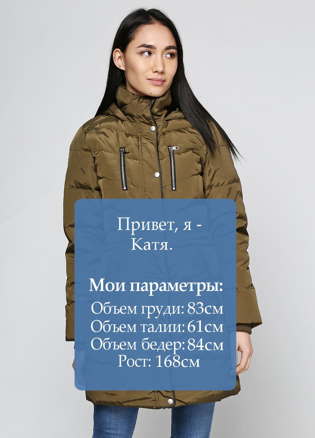 Оливковая (хаки) зимняя куртка Яavin