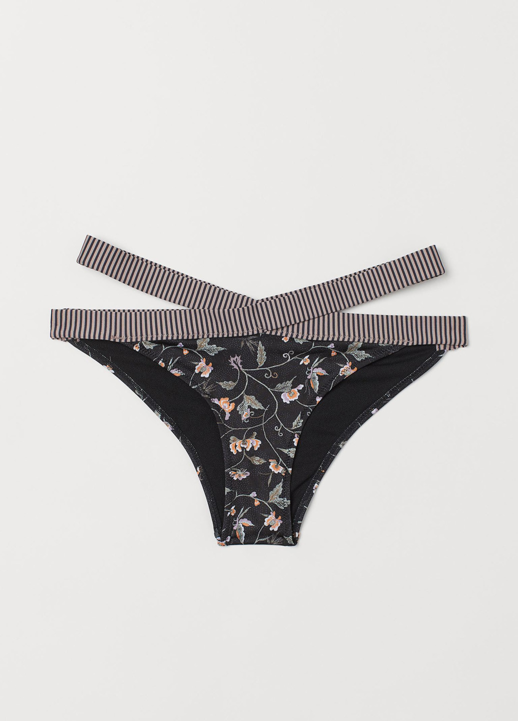 Черные купальные трусики-плавки с цветочным принтом H&M