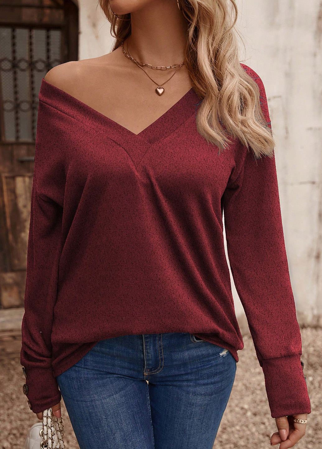 Вишнева блуза SHEIN