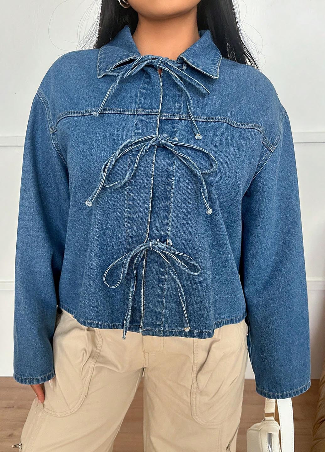 Синя демісезонна куртка куртка-піджак SHEIN