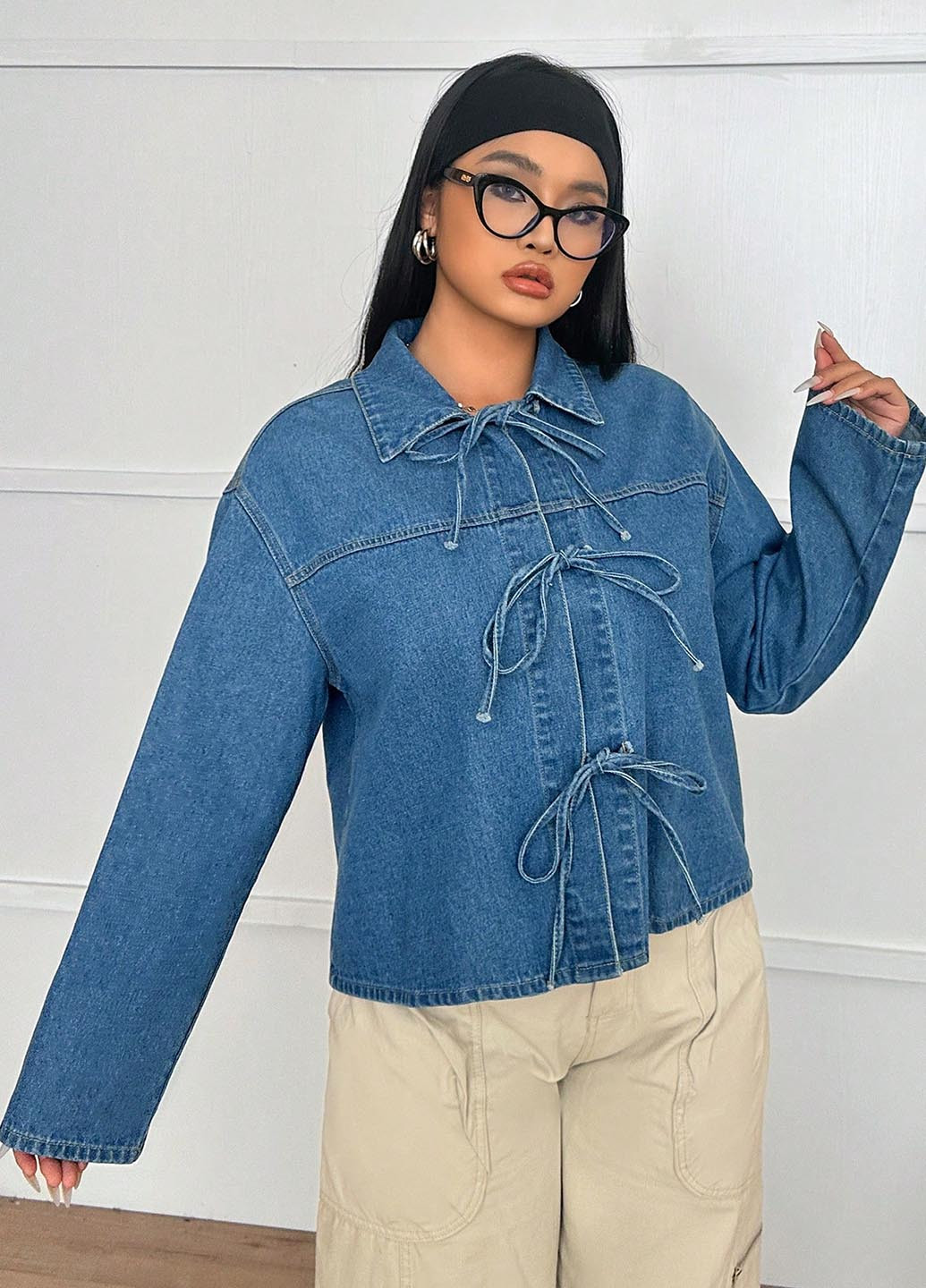 Синя демісезонна куртка куртка-піджак SHEIN