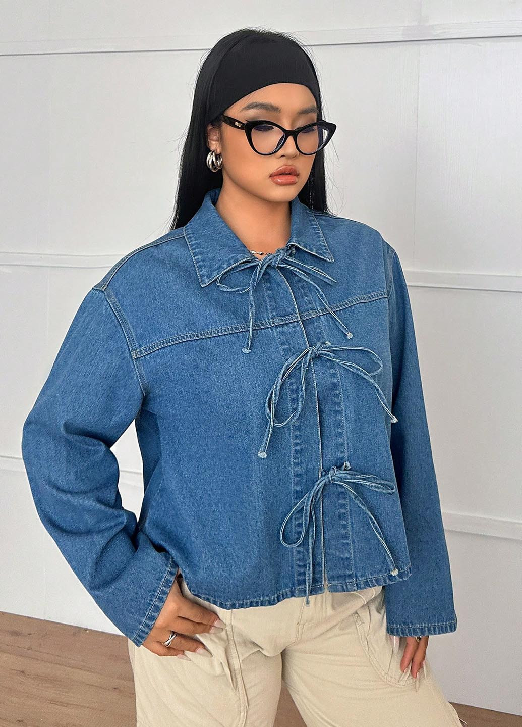 Синя демісезонна куртка куртка-піджак SHEIN