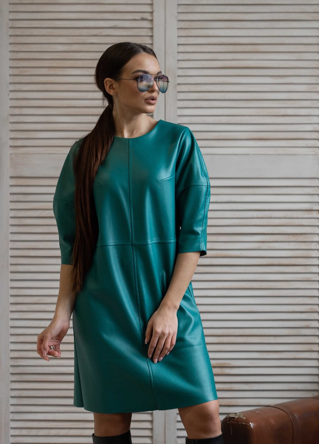 Голубое кэжуал платье Ри Мари однотонное