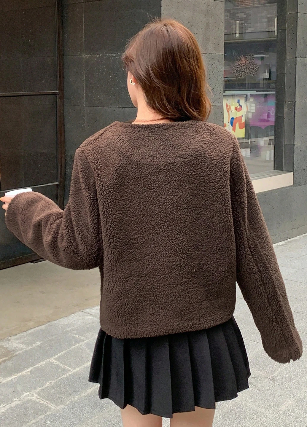Коричневая демисезонная куртка куртка-пиджак SHEIN