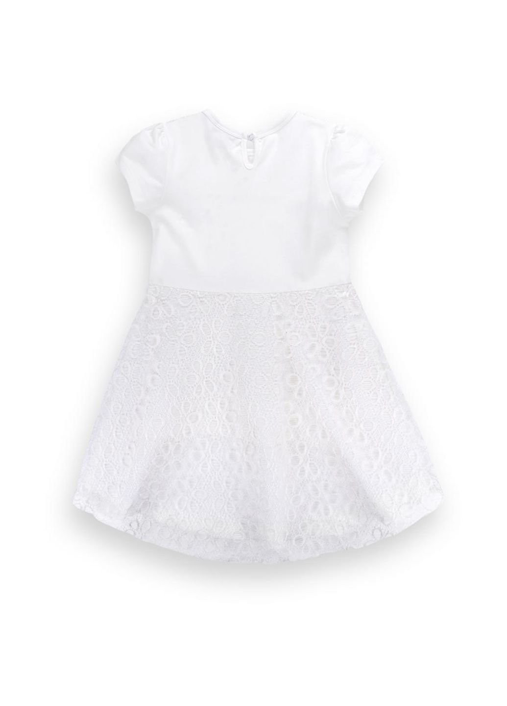 Комбинированное платье с гипюровой фигурной юбкой (8302-98g-beige) Breeze (198250961)