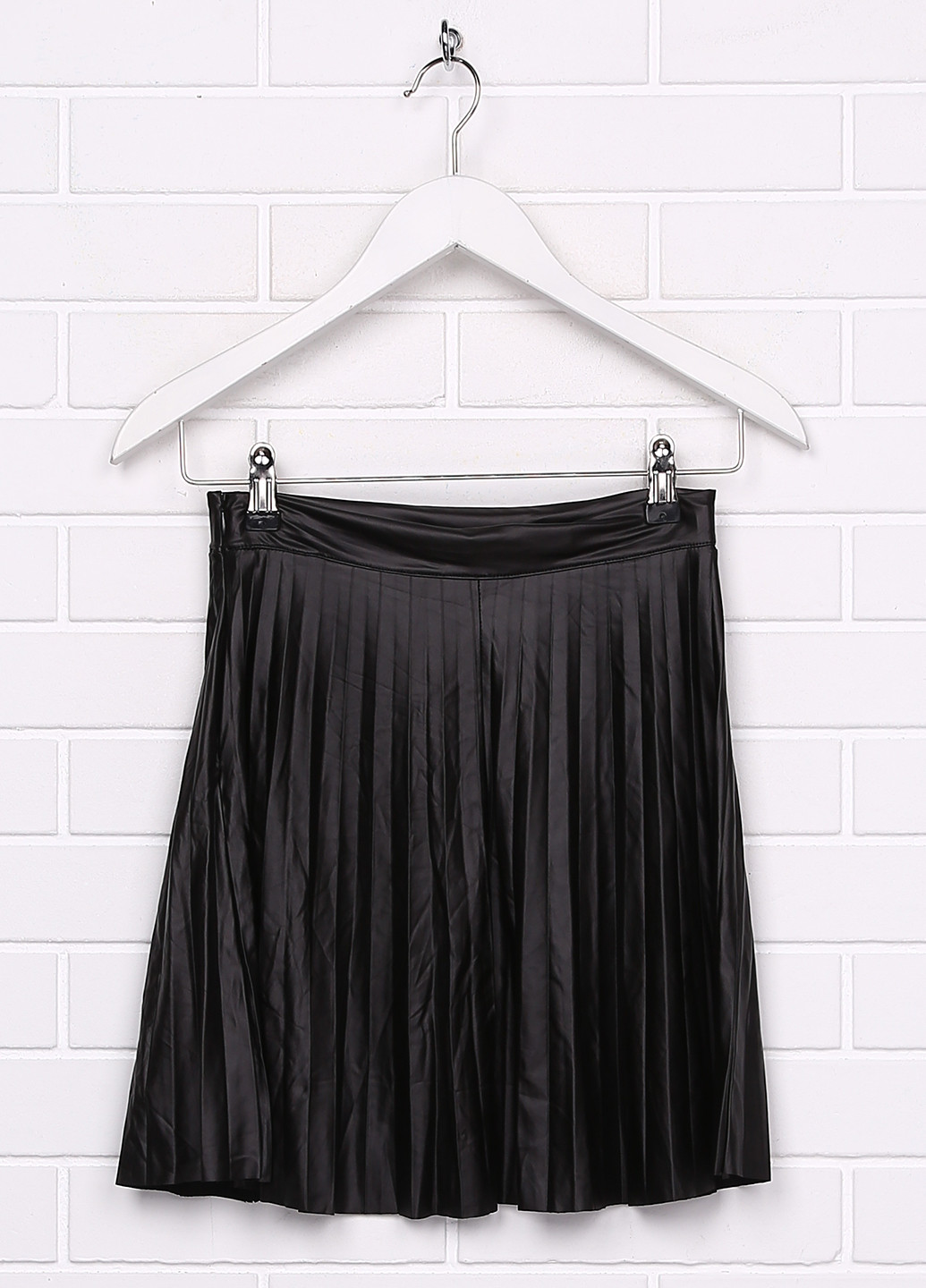 Черная кэжуал однотонная юбка Kiabi плиссе