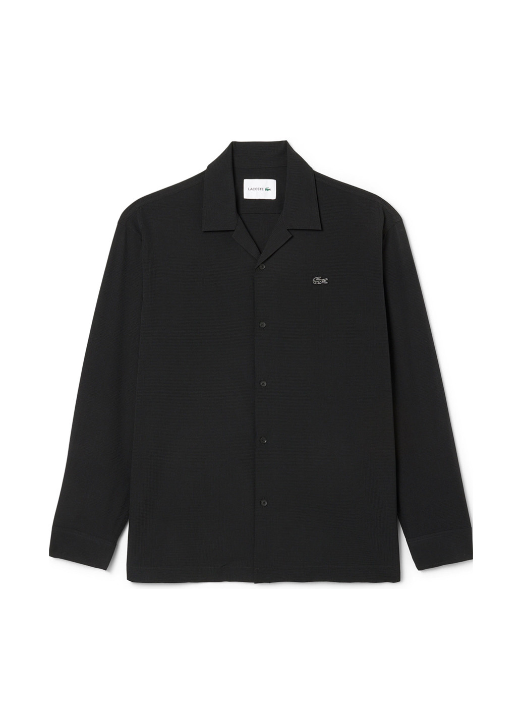 Черная кэжуал рубашка однотонная Lacoste