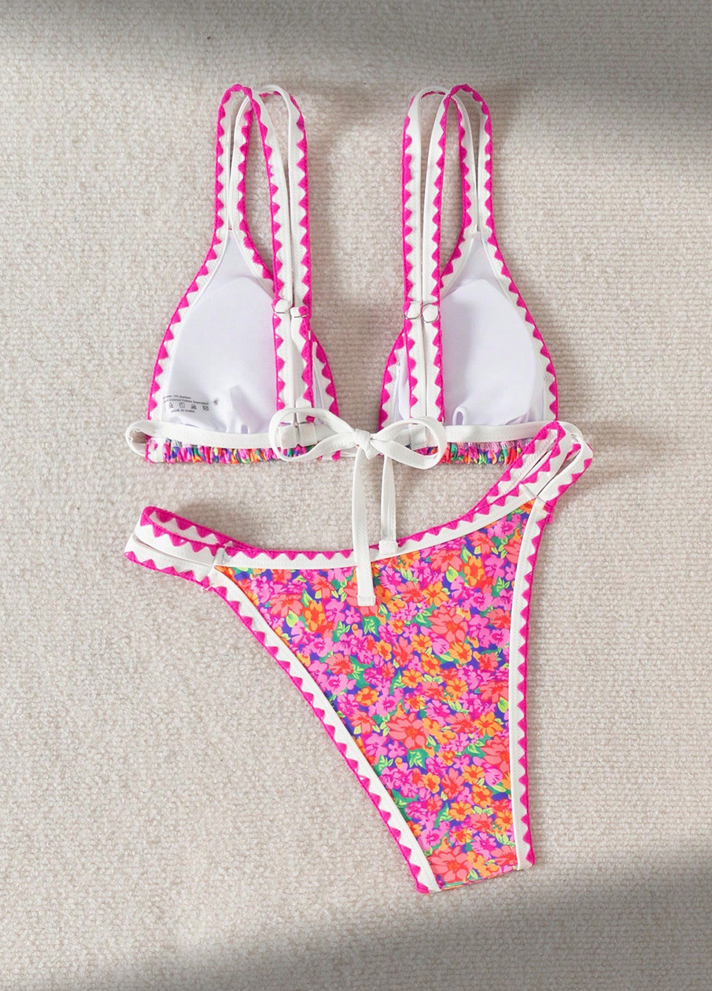 Розовый летний купальник (лиф, трусики) раздельный, бикини SHEIN