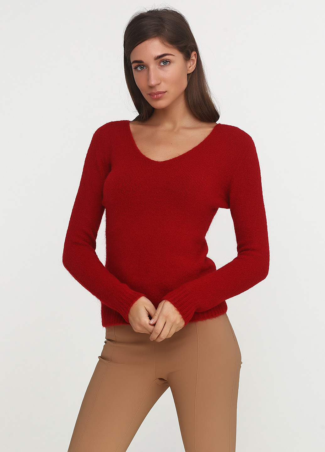 Красный зимний пуловер пуловер Rinascimento