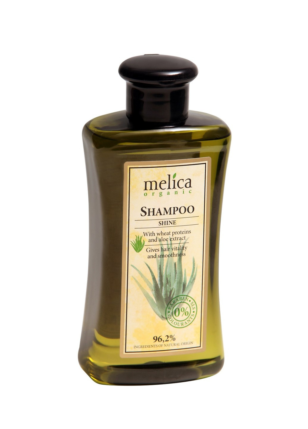 Шампунь Здоровый блеск с протеинами пшеницы и экстрактом алоэ 300 мл Melica Organic (253590845)