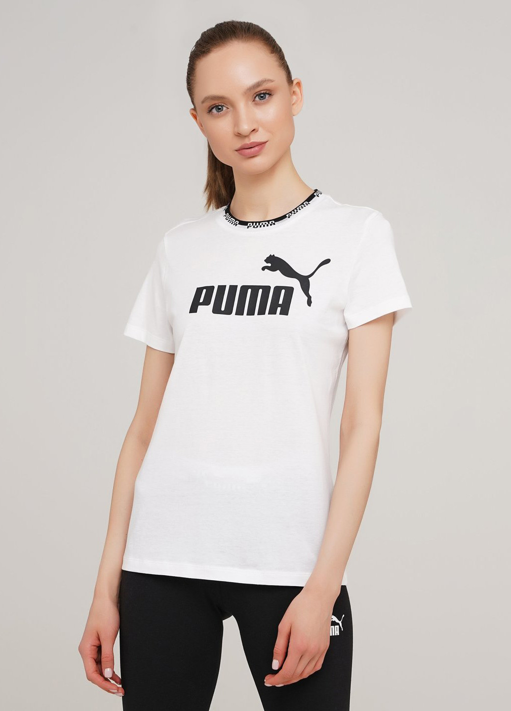 Біла всесезон футболка Puma Amplified Graphic Tee