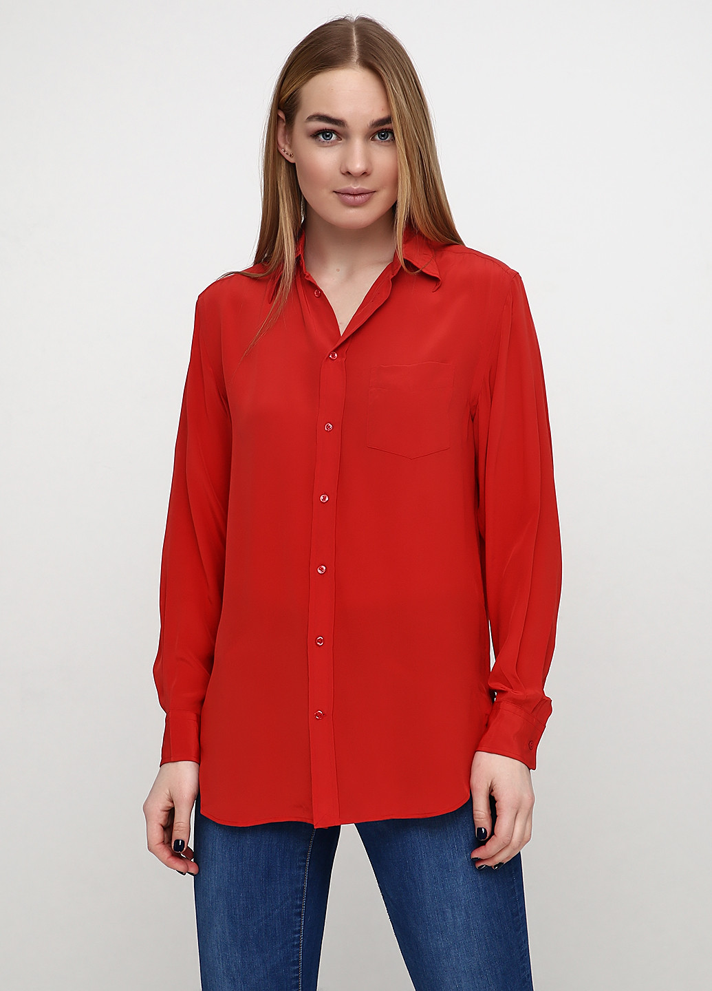 Красная кэжуал рубашка однотонная Ralph Lauren