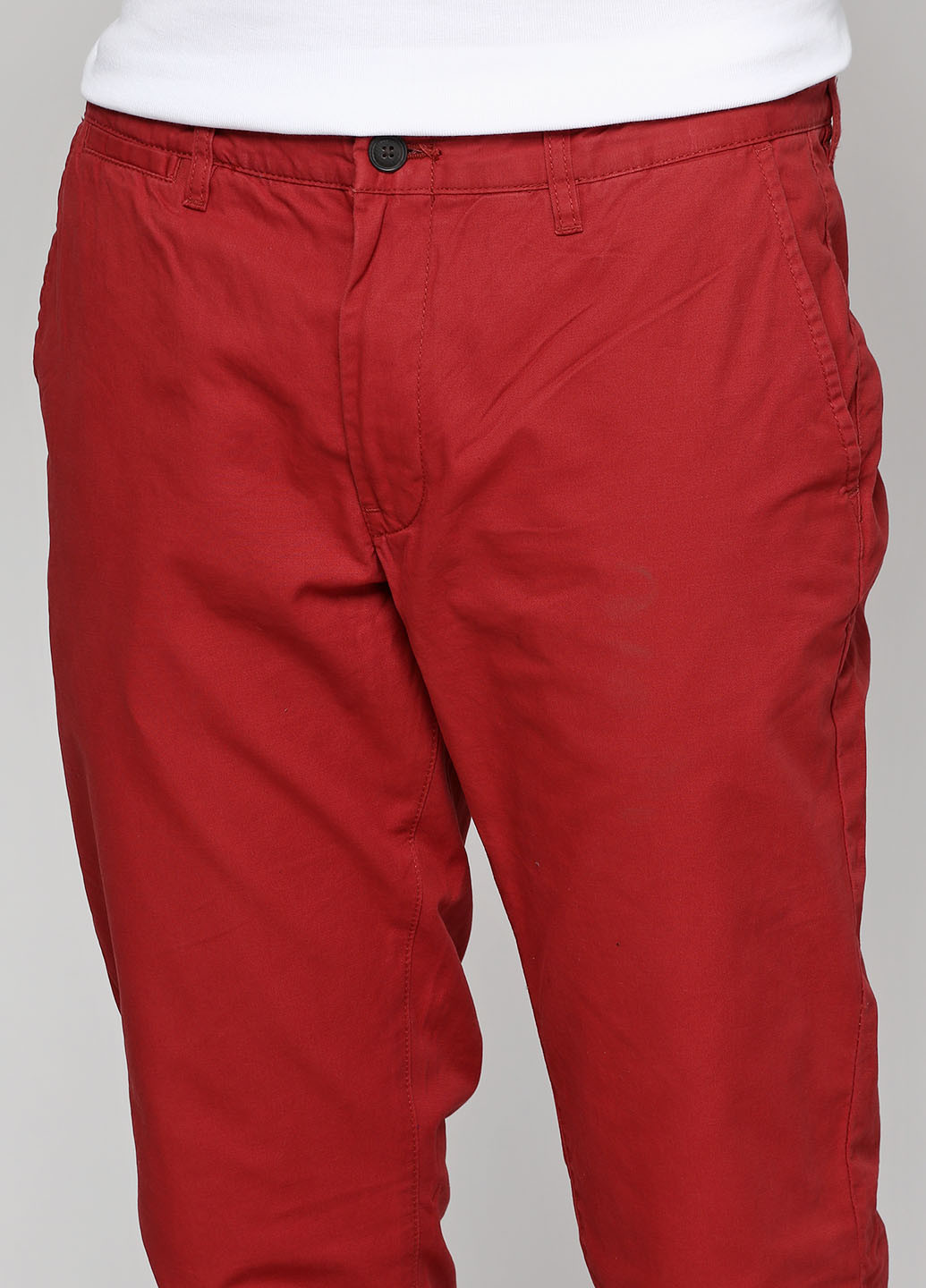 Бордовые кэжуал демисезонные брюки H&M