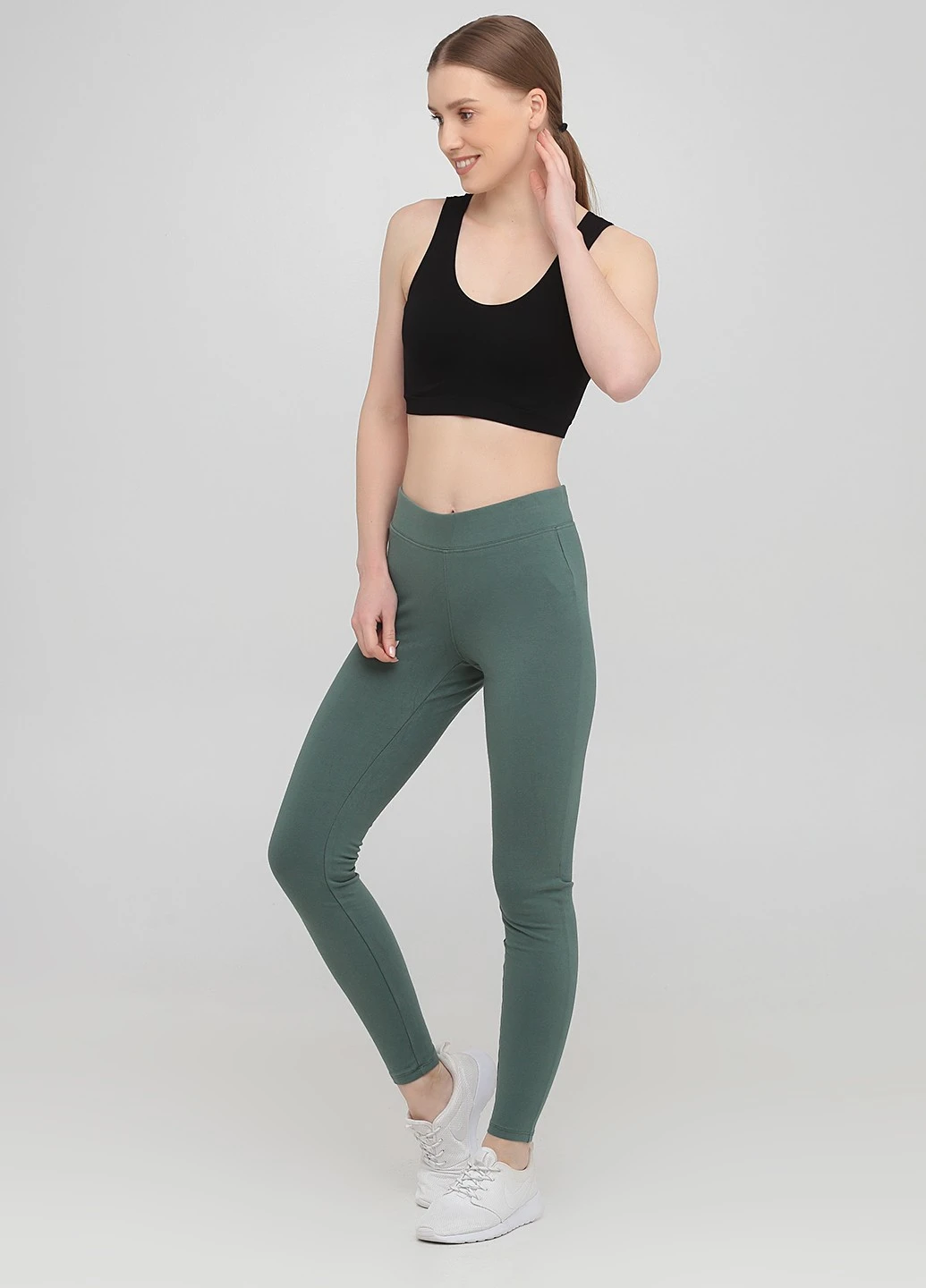 Зеленые демисезонные леггинсы спорт Old Navy