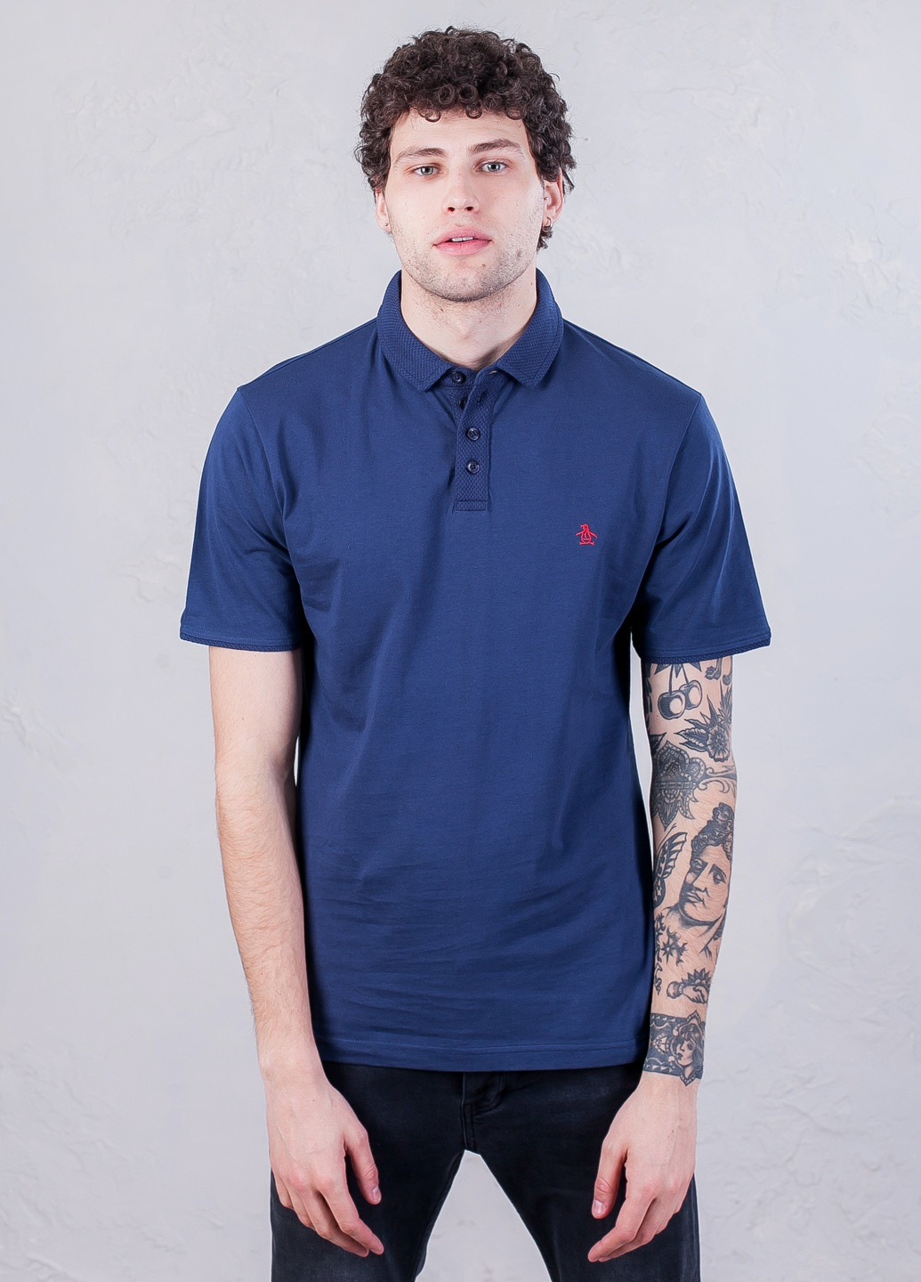 Синяя футболка-поло для мужчин Original Penguin