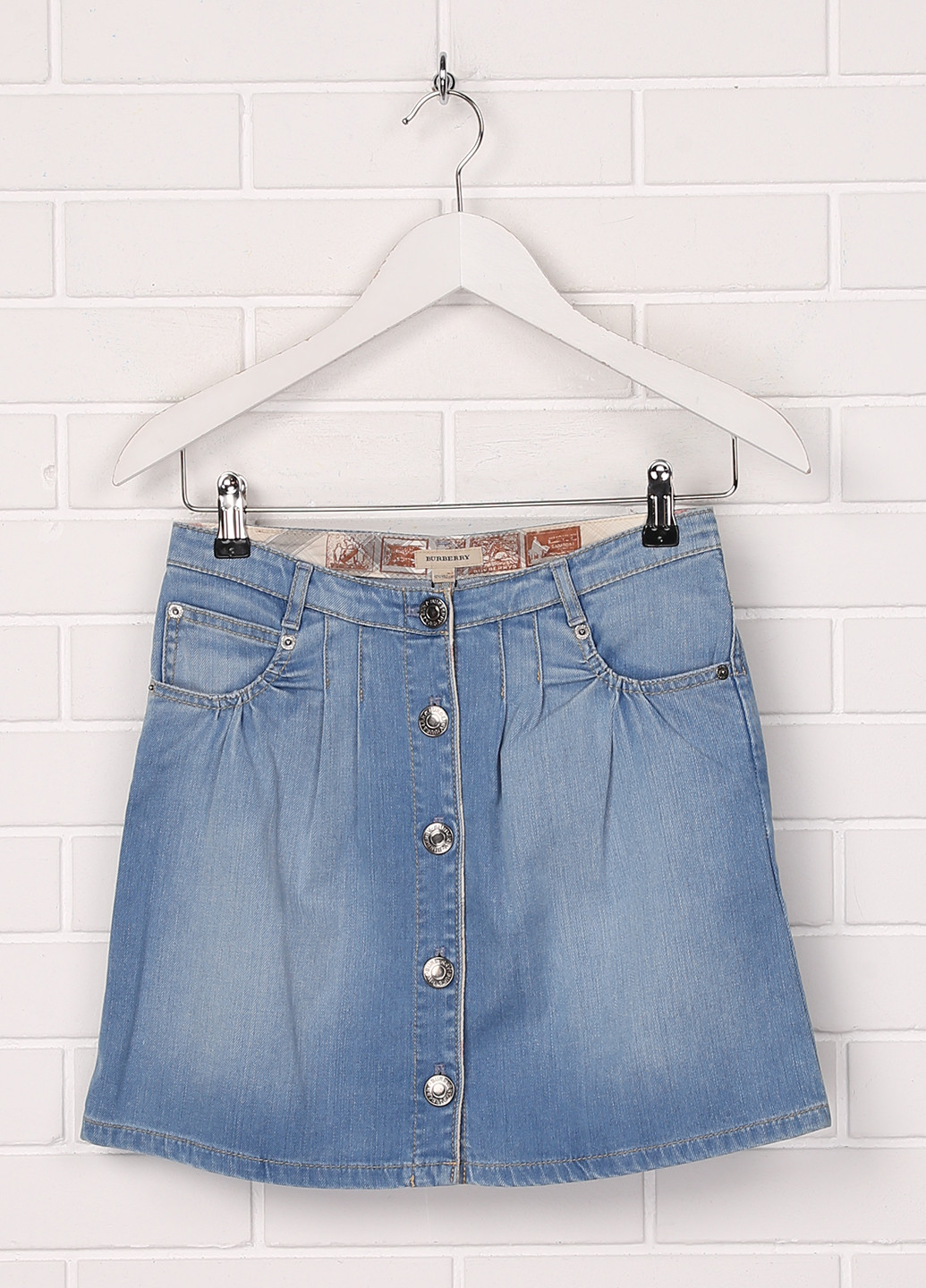 Джинсовая джинсовая однотонная юбка Burberry мини