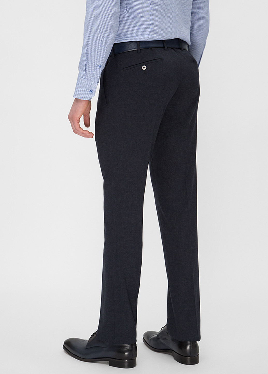 Темно-синие классические демисезонные со средней талией брюки NAVI