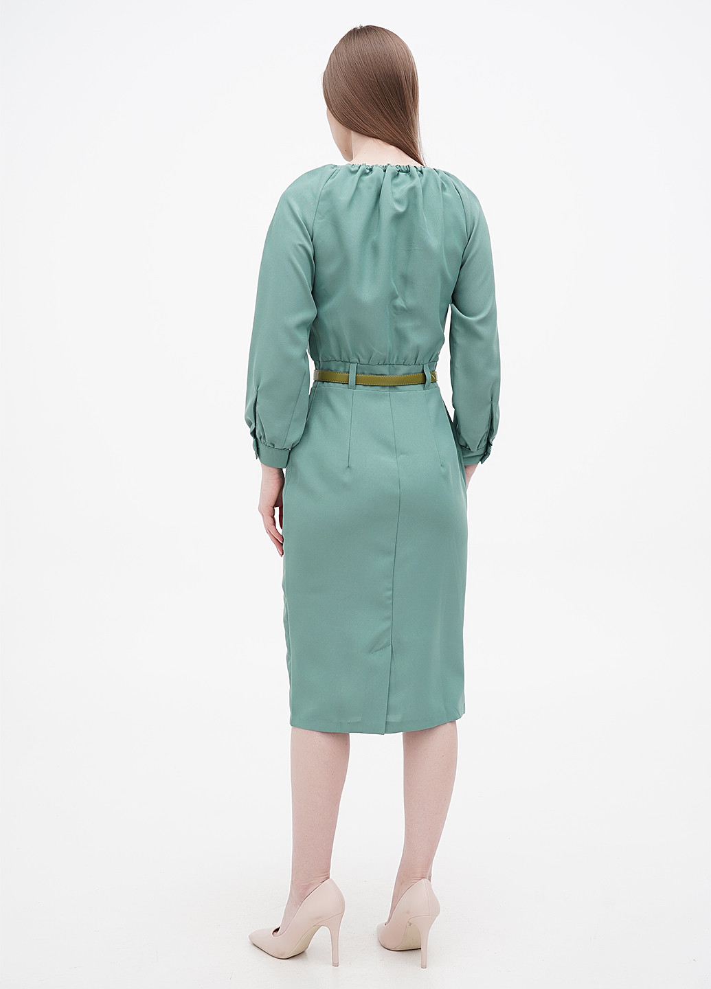 Сіро-зелена кежуал сукня Dioni однотонна