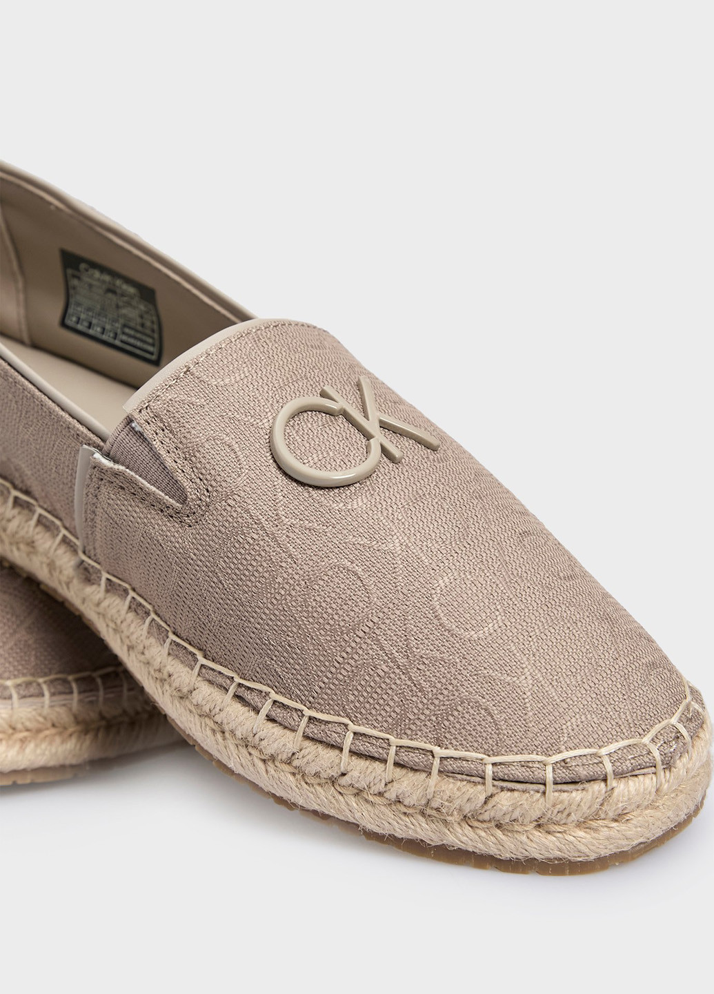 Бежевые эспадрильи Calvin Klein логотип логотип, джут (327666449)