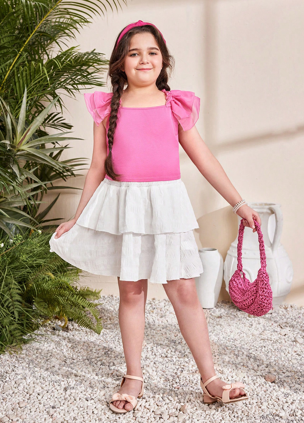 Белая кэжуал однотонная юбка SHEIN