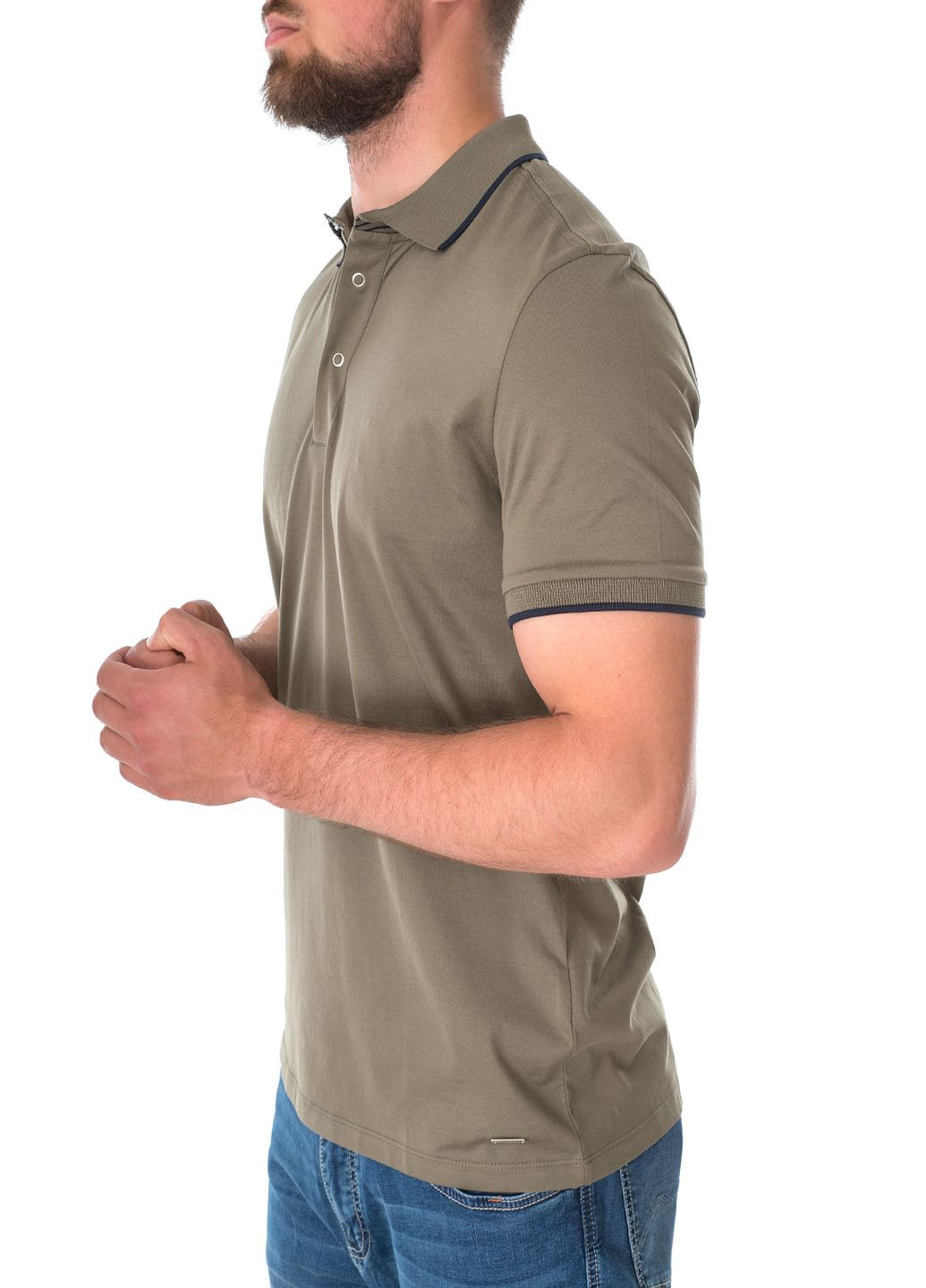 Оливковая (хаки) футболка-поло для мужчин Roy Robson однотонная
