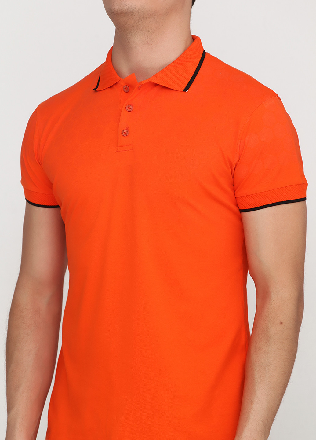Оранжевая футболка-поло для мужчин EL & KEN однотонная