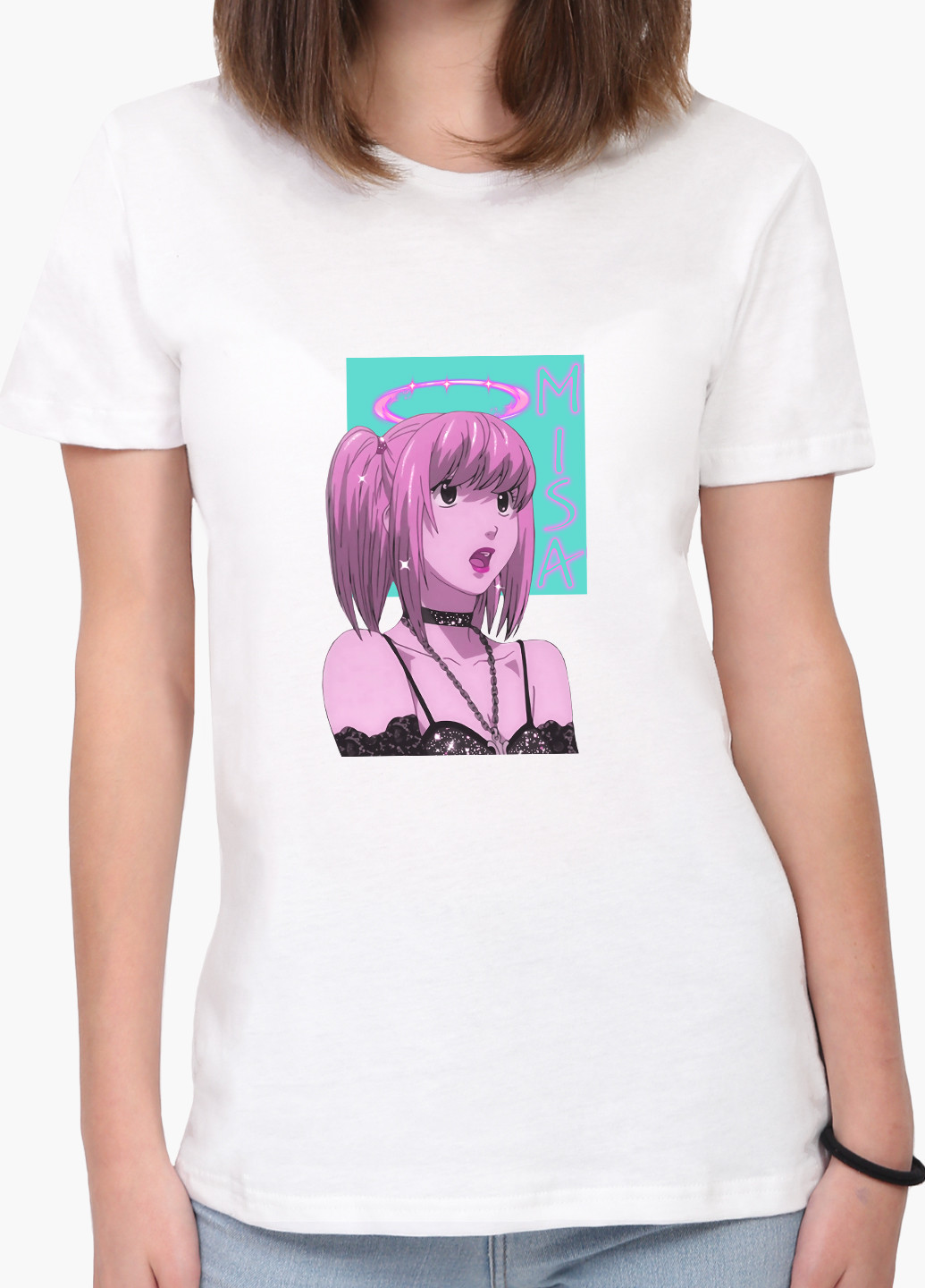 Футболка жіноча Мисан Амане Зошит смерті (Misa Amane Death Note) Білий (8976-2827) XXL MobiPrint - (221422623)