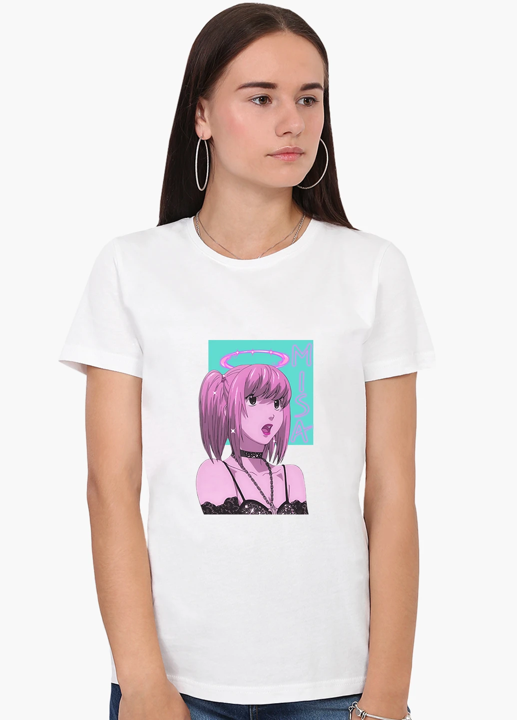 Футболка жіноча Мисан Амане Зошит смерті (Misa Amane Death Note) Білий (8976-2827) XXL MobiPrint - (221422623)