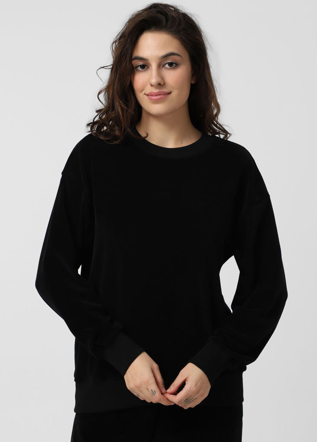 Чорний світшот Promin однотонний без декору (323777838)