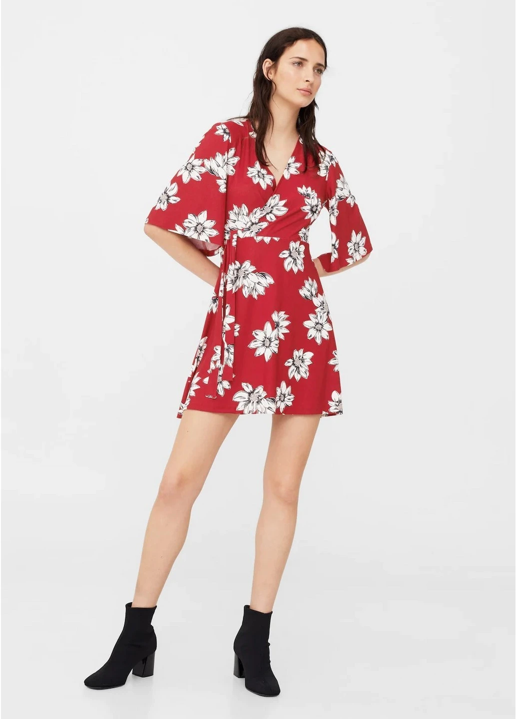 Красное кэжуал платье Mango однотонное