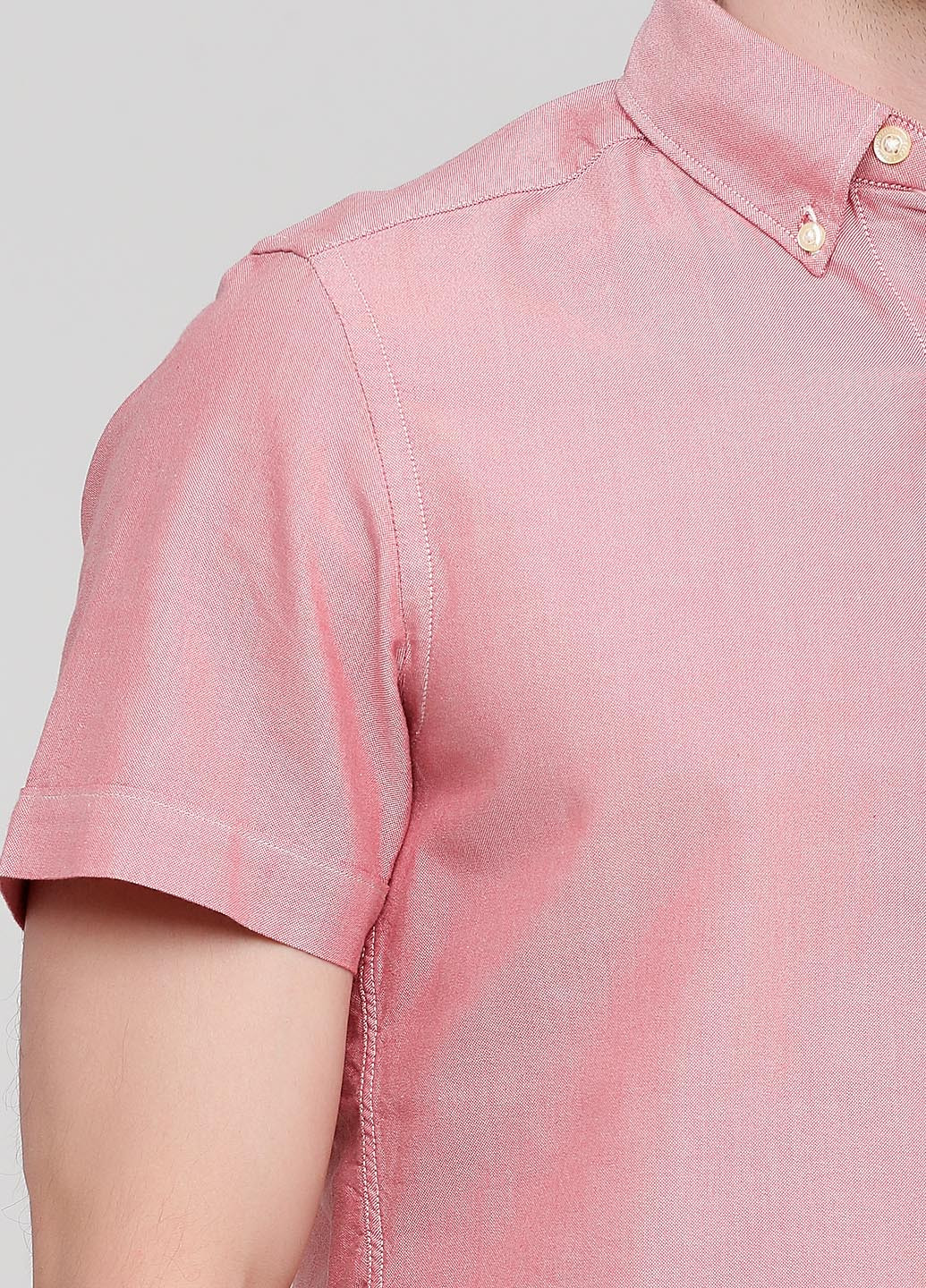 Розовая кэжуал рубашка меланж H&M