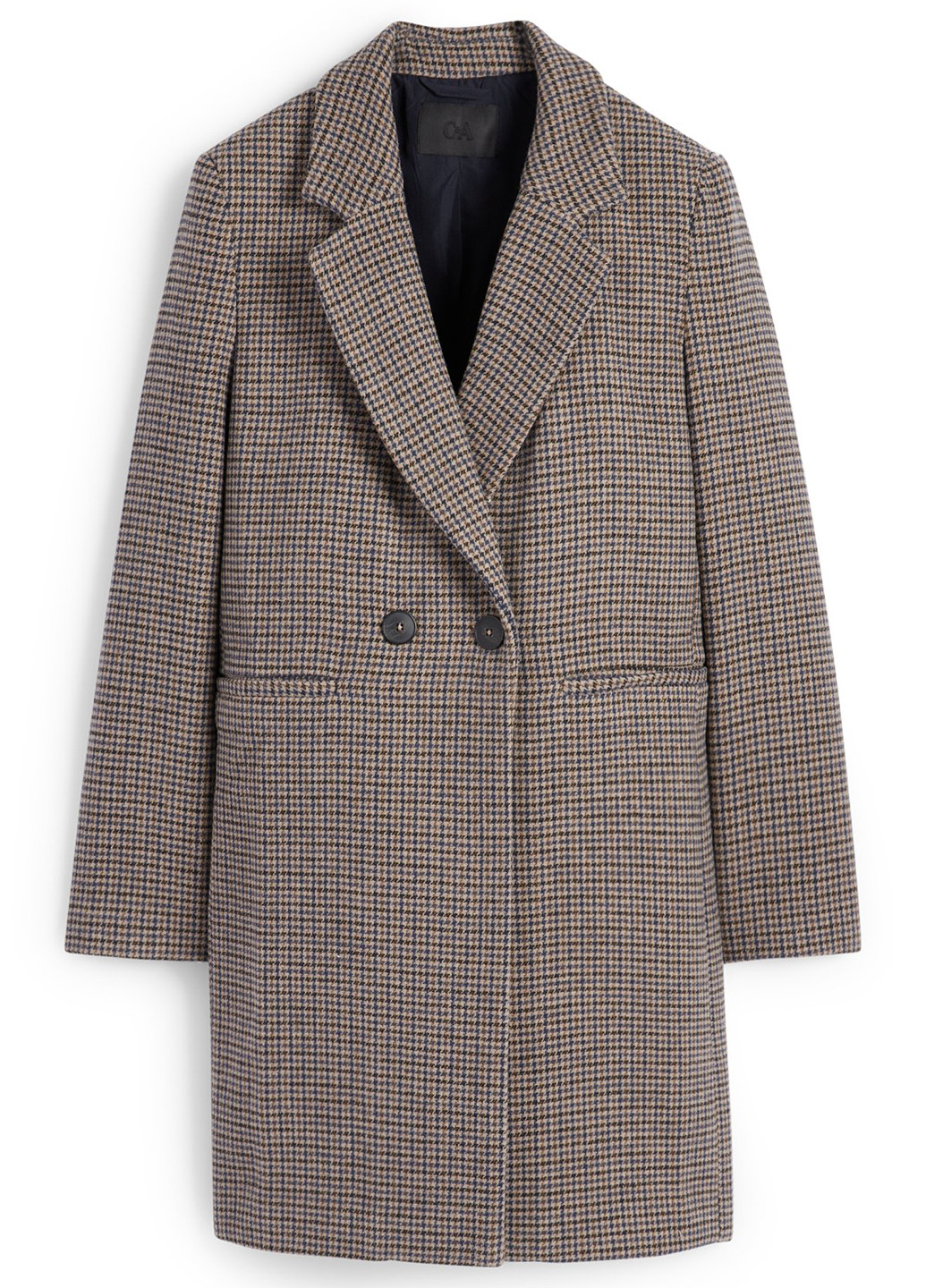 Коричневое демисезонное Пальто двубортное C&A