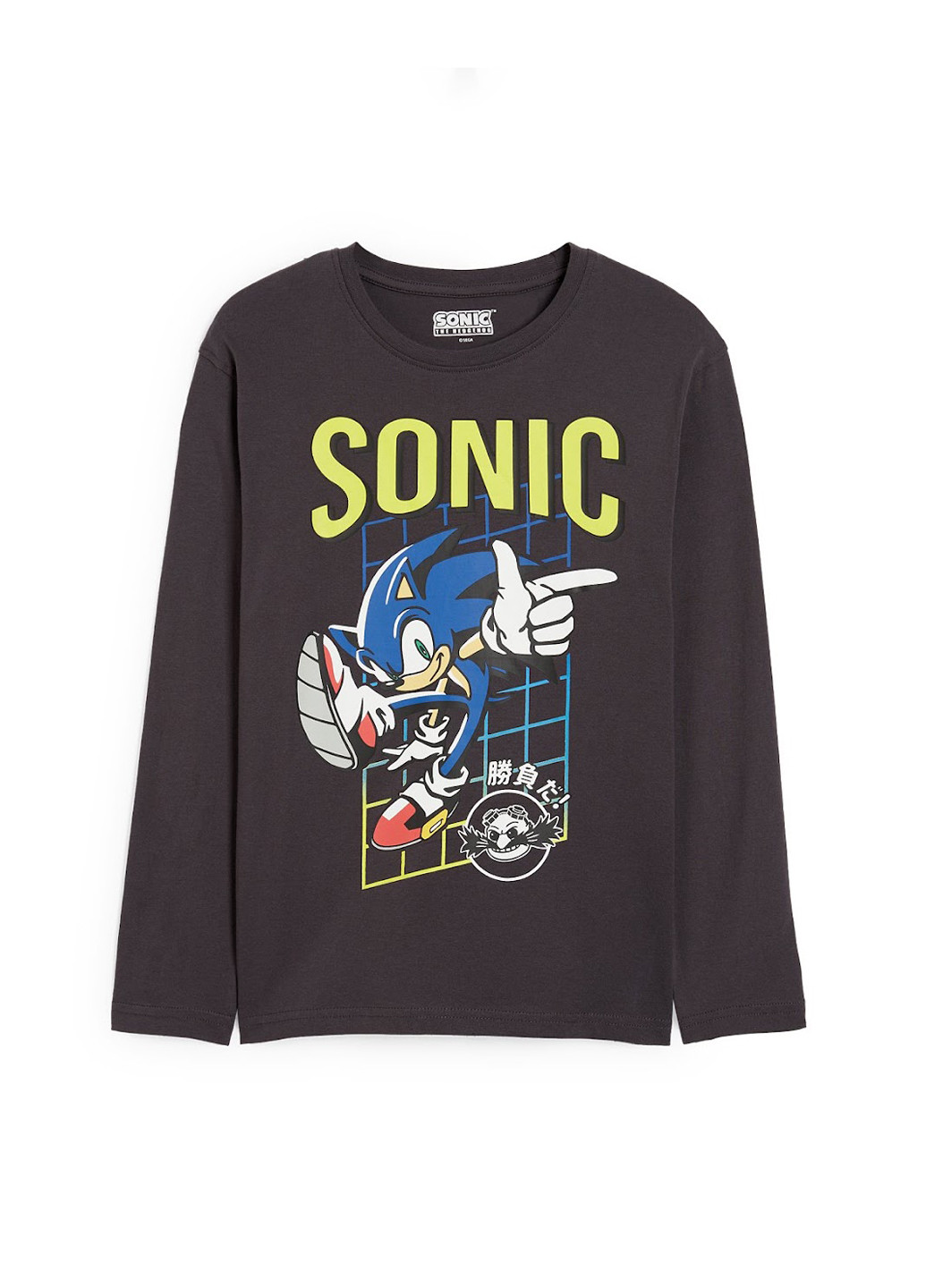 Темно-серый демисезонный кэжуал лонгслив C&A с надписями