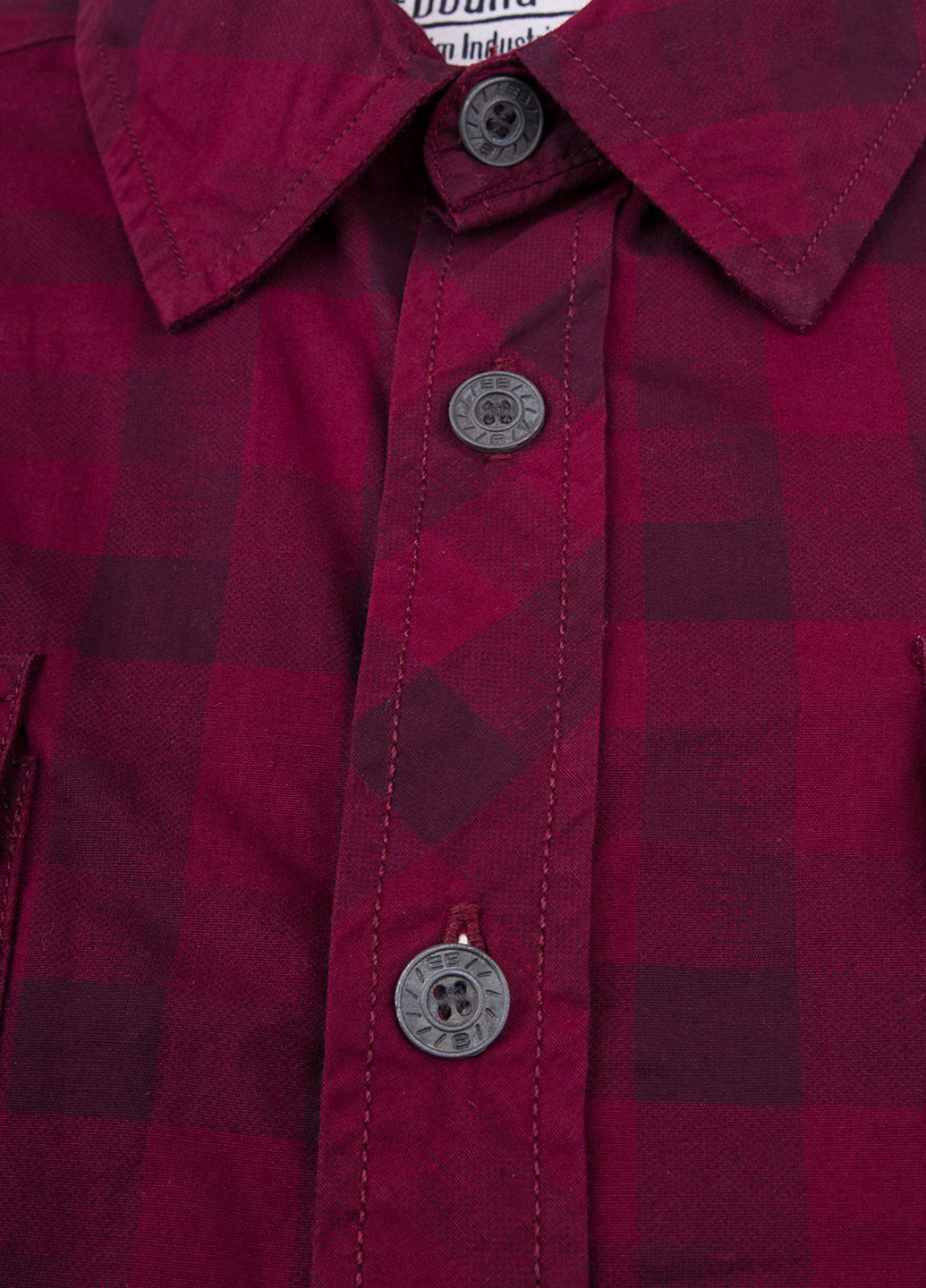 Бордовая кэжуал рубашка в клетку E-Bound