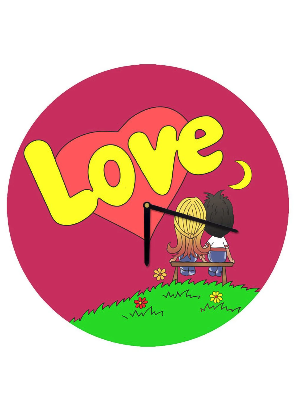 Часы настенные круглые Love красные 36 см Presentville (253064626)