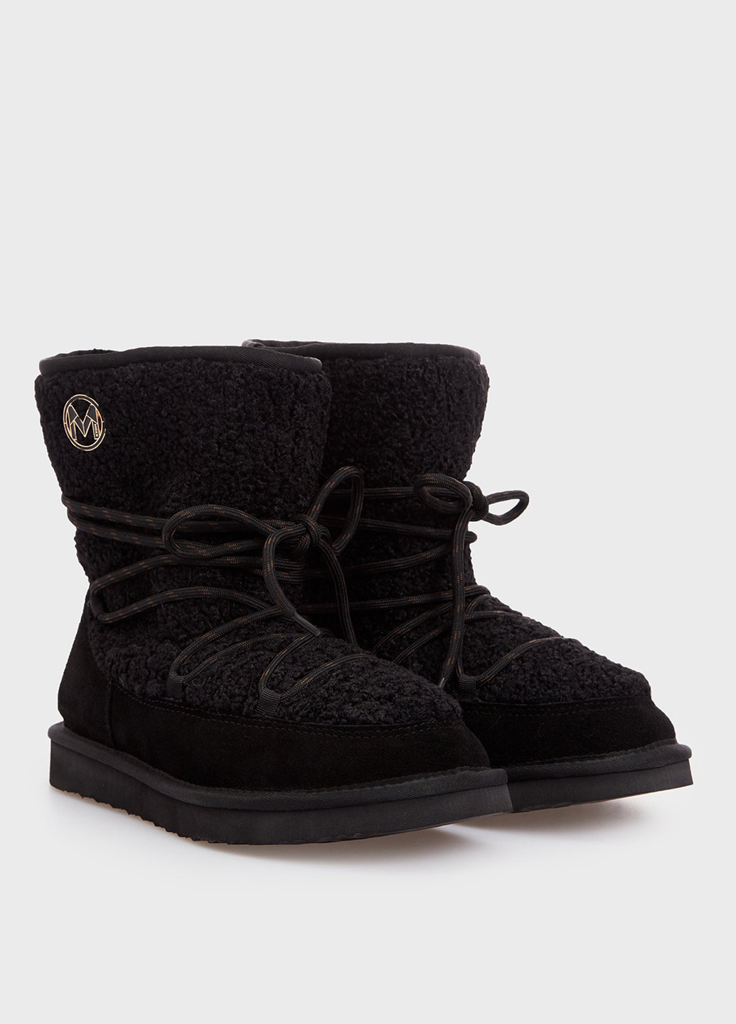 Зимние ботинки Mexx с логотипом из искусственного меха, из натуральной замши